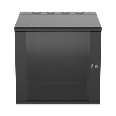 Gabinete PanZone de Montaje en Pared  de 19in  Puerta con Ventana de Seguridad  12 UR  635mm de Profundidad  Color Negro