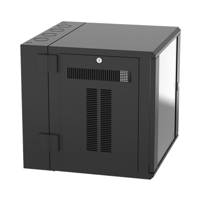 Gabinete PanZone de Montaje en Pared  de 19in  Puerta con Ventana de Seguridad  12 UR  635mm de Profundidad  Color Negro
