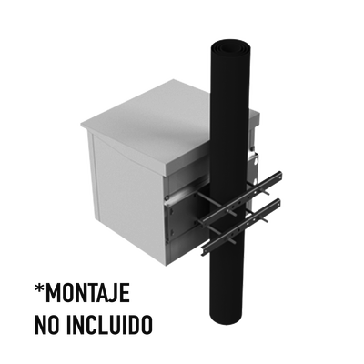 Gabinete de Exterior con Rack de 19" de 9UR con Ventiladores y Termostato  Se envía el Gabinete armado  (Montaje a poste o torre se vende por separado).