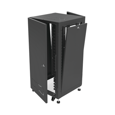 Gabinete Profesional para Telecomunicaciones de 19in  Instalación a Piso  24UR  600 mm Profundidad  Se envía el Gabinete Armado.