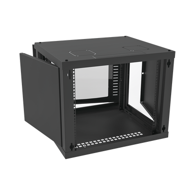 Gabinete para Montaje en Pared Fijo  con 9 Unidades de Rack  de 19in  Puerta de Cristal Templado  Fabricado en Acero