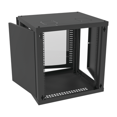 Gabinete para Montaje en Pared Cuerpo Fijo  con 12 Unidades de Rack  de 19in  Puerta de Cristal Templado  Fabricado en Acero