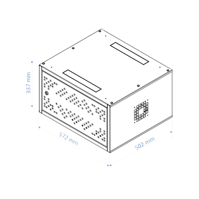 Gabinete de Escritorio con Rack 19"  6U. Doble puerta.