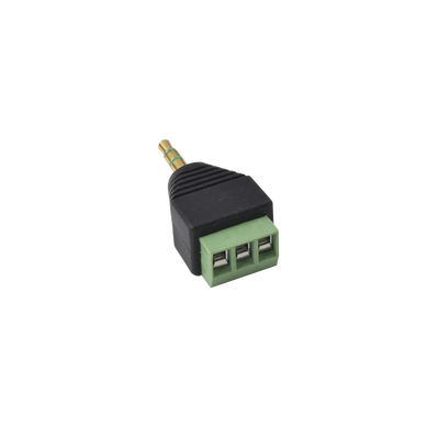 Adaptador para audio y video de 3.5 mm con terminal atornillable