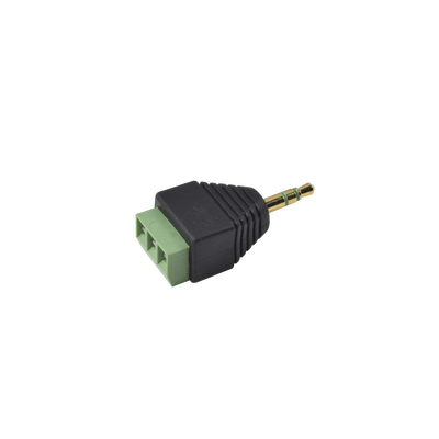 Adaptador para audio y video de 3.5 mm con terminal atornillable