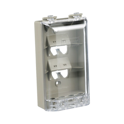 Placa de Pared Vertical  Resistente al Agua con Protección IP56  Acepta 4 Módulos Mini-Com  Color Gris