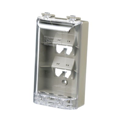 Placa de Pared Vertical  Resistente al Agua con Protección IP56  Acepta 4 Módulos Mini-Com  Color Gris
