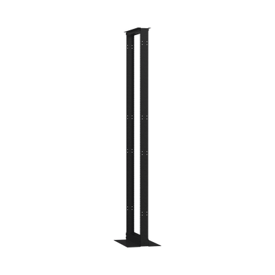 Rack de 2 Postes (Doble Perforación)  Estándar 19"  45 Unidades  Fabricado en Acero  Base "L" para Anclar a Piso.