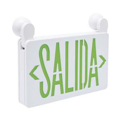 Letrero de Emergencia LED DUAL de SALIDA con Luz de Emergencia/Montaje Universal (pared  lateral o Techo)/Batería de Respaldo Incluida