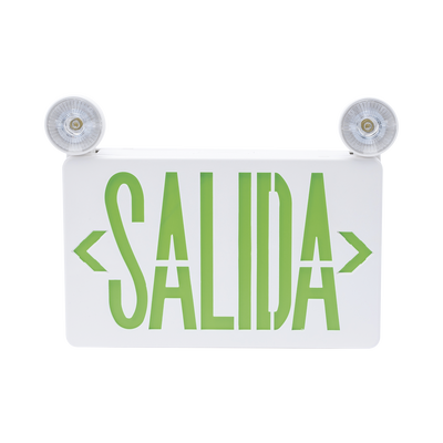 Letrero de Emergencia LED DUAL de SALIDA con Luz de Emergencia/Montaje Universal (pared  lateral o Techo)/Batería de Respaldo Incluida