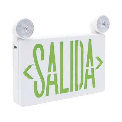 Letrero de Emergencia LED DUAL de SALIDA con Luz de Emergencia/Montaje Universal (pared  lateral o Techo)/Batería de Respaldo Incluida