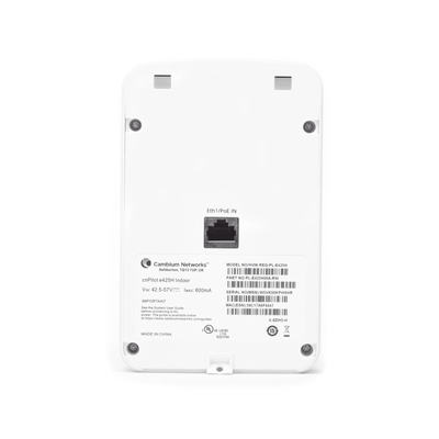 Access Point WiFi cnPilot e425H Indoor Wall Plate  doble banda  Wave 2  antena beamforming  2 puertos de salida (1x PoE Gigabit y 1x Ethernet Gigabit)