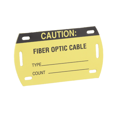 Kit de 5 Etiquetas Autolaminadas para Fibra Óptica  Para Uso Interior/Exterior  Dimensiones de 90.42 x 52.32 mm  Color Negro con Amarillo