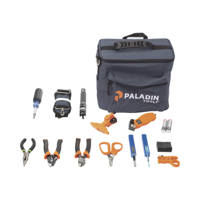 Kit de Herramientas Pro para Instalación de Fibra Óptica con accesorios de limpieza de puertos/conectores y desforradoras de fibra óptica