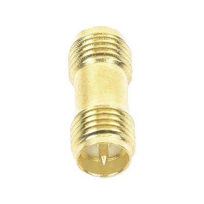 Adaptador Barril de SMA Hembra Inverso a SMA Hembra Inverso  Oro/ Oro/ Teflón