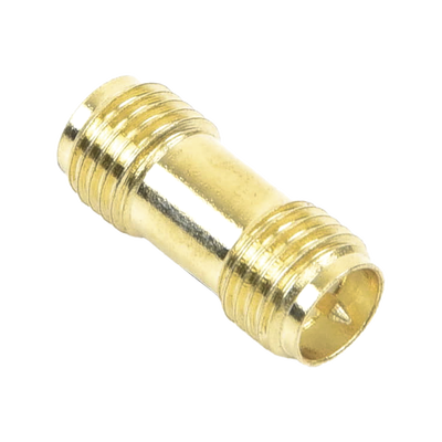Adaptador Barril de SMA Hembra Inverso a SMA Hembra Inverso  Oro/ Oro/ Teflón