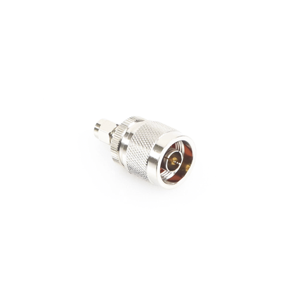 Adaptador en Línea  de Conector SMA Macho Inverso a N Macho  Níquel/ Oro/ Teflón.