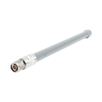 Antena Omnidireccional  mayor distancia de transmisión y recepción de señal en 360º   Doble banda de 2.4 / 5 GHz  Ganancia de 9 dBi  Conector N-macho  Adecuada para entornos exigentes