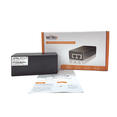Inyector PoE 30W / PoE 802.3 af/at / 48V / Conexión plug and play / Alcance de hasta 100 metros / Aplicaciones CCTV