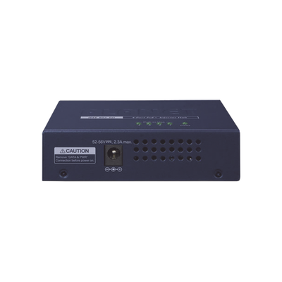 Inyector High PoE  de 4 Puertos Gigabit de Entrada  4 Puertos PoE 802.3af/at Gigabit de Salida Para Cada Puerto  Hasta 30 W por interfaz