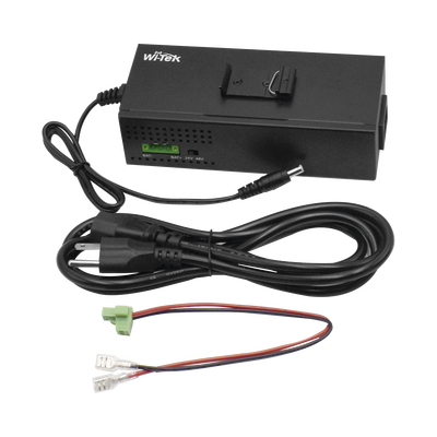 Inyector PoE industrial / Con UPS No-Break / Cuenta con 2 Puertos Gigabit (1 PoE 24/48V pasivo) / Salida DC 12V