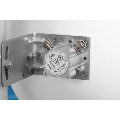 Antena direccional de Alto Rendimiento/ Parábola profunda para mayor aislamiento al ruido / 24.5 dBi / (4.9 - 6.4 GHz) / Conectores N-Hembra / Fácil Montaje y Soporte de acero inoxidable /  Radomo Incluido