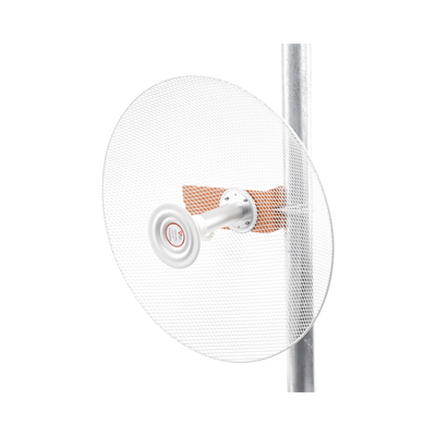Antena direccional con diseño aerodinámico para minimiza la resistencia al viento  Ganancia de 30 dBi   frecuencia (4.9 - 6.5 GHz)  Polarización doble  incluye montaje para torre o mástil