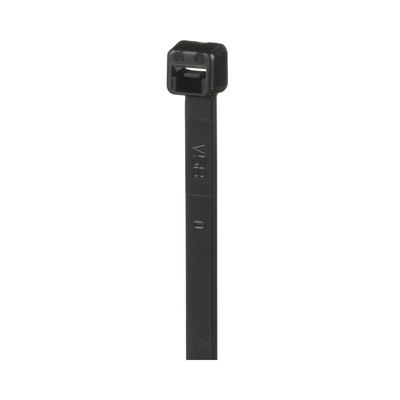 Cincho de Nylon 6.6 de Bloqueo  188 mm largo x 4.8mm ancho  Color Negro  Exterior Resistente a Rayos UV  Paquete de 1000pz