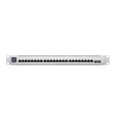 UniFi Switch Empresarial Capa 3 de 24 puertos PoE 802.3af/at (12 puertos 2.5G y 12 puertos 1G) + 2 puertos 1/10G SFP+  400W  pantalla informativa