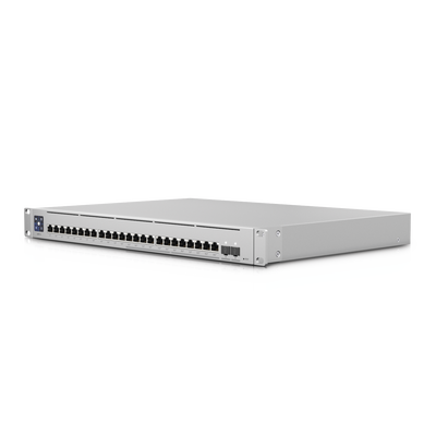 UniFi Switch Empresarial Capa 3 de 24 puertos PoE 802.3af/at (12 puertos 2.5G y 12 puertos 1G) + 2 puertos 1/10G SFP+  400W  pantalla informativa