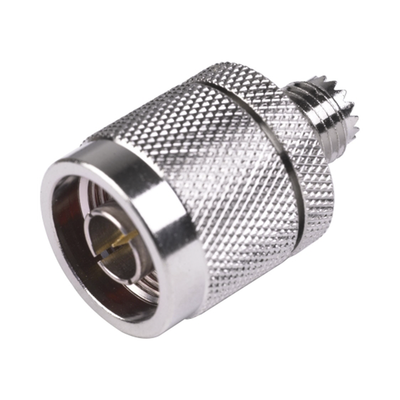 Adaptador en Línea  de Conector Mini UHF Hembra a N Macho  Níquel/ Oro/ Teflón.