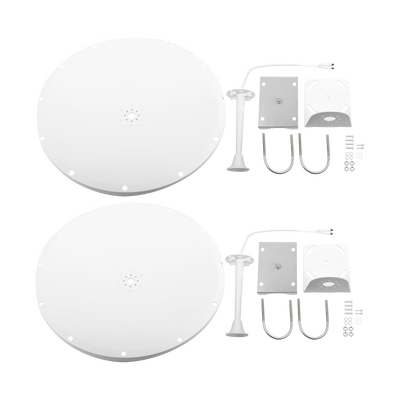 Antena Parabólica de Frecuencia Extendida  4.8 - 6.5 GHz  28 dBi  Conectores SMA-Macho Inverso