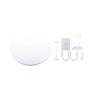 Kit de Antena y radomo  ganancia de  28 dBi  rango de frecuencia extendida (4.9 a 6.5 GHz)  conectores N-Macho  incluye jumper  distancia de hasta 15 km