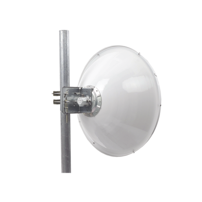 Antena Direccional de Alto Rendimiento/ Parábola profunda para mayor aislamiento al ruido / 29 ± 1 dBi / 4.9 - 6.4 GHz / Conectores N-Hembra / Fácil Montaje y Soporte de acero inoxidable / Radomo Incluido