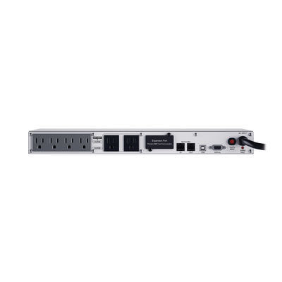 UPS de 500 VA/300 W  Topología Línea Interactiva  Entrada 120 Vca NEMA 5-15P  Tipo Rack 1 UR  Con 6 Tomas NEMA 5-15R