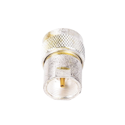 Adaptador UNIDAPT Hembra a UHF Macho (PL-259). Plata / Oro / Teflón.