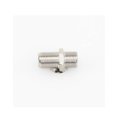 Adaptador Barril para 75 Ohm  de Conector F Hembra a F Hembra  Níquel/ Estaño/ Polietileno.