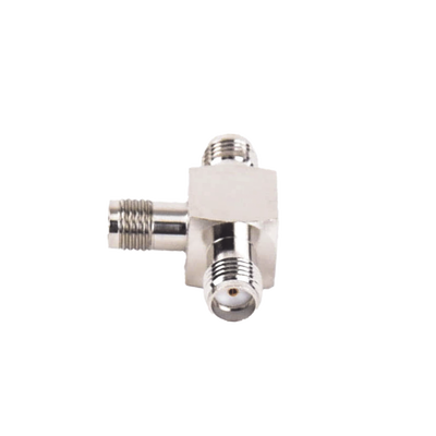 Adaptador en Forma T  de Triple Conectores SMA Hembra  Níquel/ Oro/ Teflón.