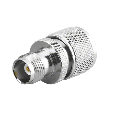 Adaptador en Línea de Conector TNC Hembra a UHF Macho (PL-259)  Níquel/ Oro/ Teflón.