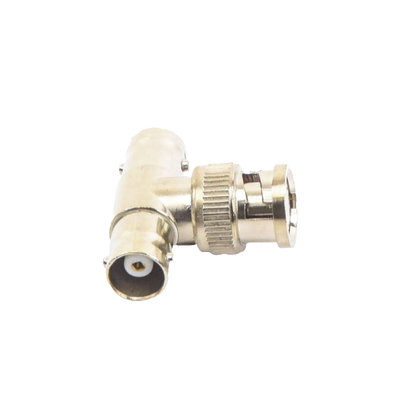 Adaptador en T para 75 Ohm de Conector BNC Macho a Doble BNC Hembra  Níquel/ Oro/ Teflón.