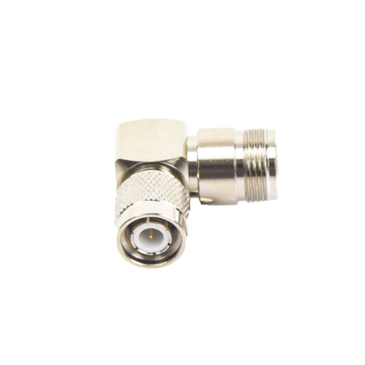 Adaptador en Ángulo Recto de Conector TNC Macho a N Hembra  Níquel/ Oro/ Teflón.