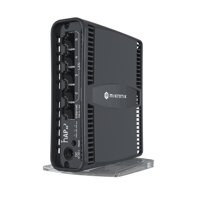 (hAP ax2) Router inalámbrico Wi-Fi 6 160mW de Potencia  5 puertos gigabit  Port 1 PoE in/out