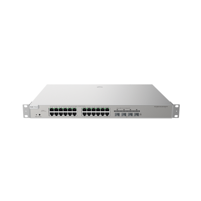 Switch Administrable Capa 3 con 24 puertos Gigabit PoE 802.3af/at + 4 SFP+ para fibra 10Gb  gestión gratuita desde la nube  370w
