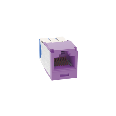 Conector Jack RJ45 Estilo TG  Mini-Com  Categoría 6A  de 8 posiciones y 8 cables  Color Violeta