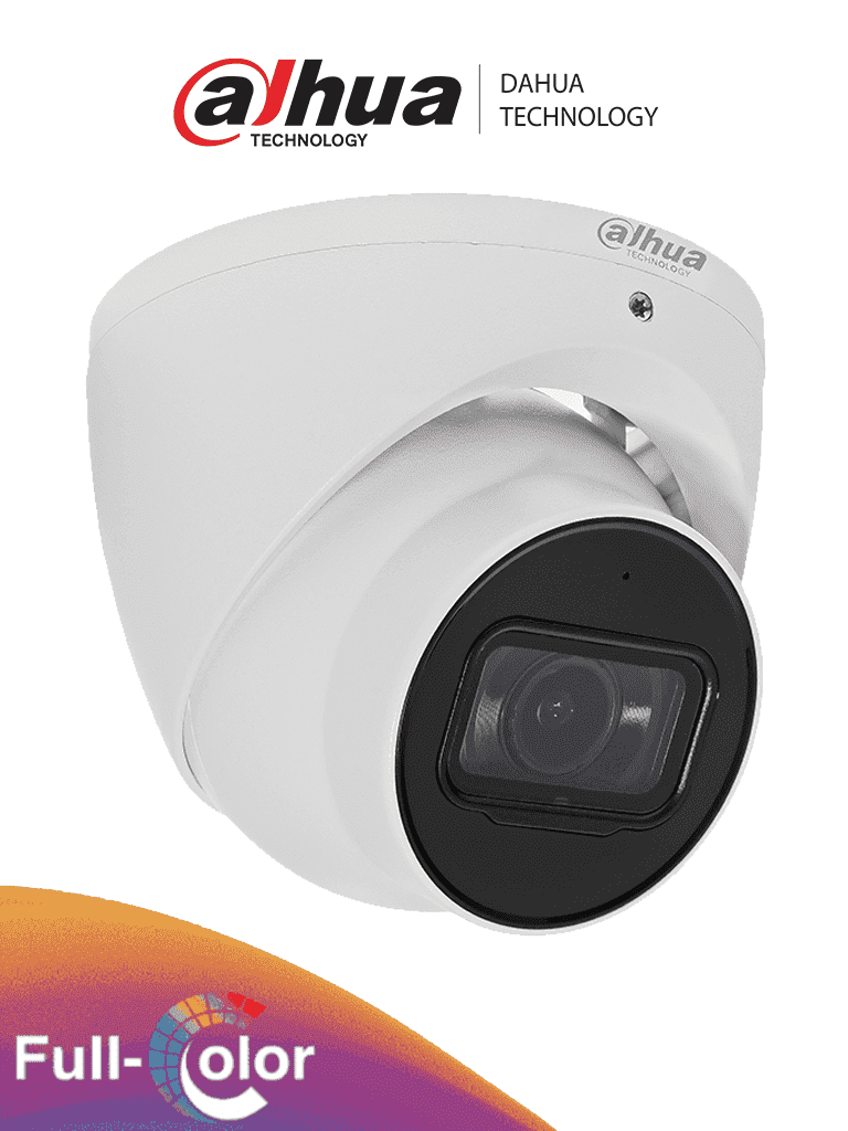 DAHUA HAC-HDW2249T-A - Cámara Domo Full Color de 2 Megapíxeles/ FullColor-Starlight Sin Leds/ Serie Pro/ Lente de 3.6 mm 89.5 Grados de Apertura/ Micrófono Integrado/ IP67/