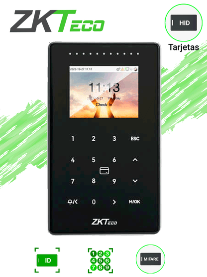 ZKTECO SC800 - Control de Acceso Pantalla 2.4" Táctil / Lector tarjetas ID 125 KHZ / 50 000 Tarjetas / 200 000 Registros / WIEGAND