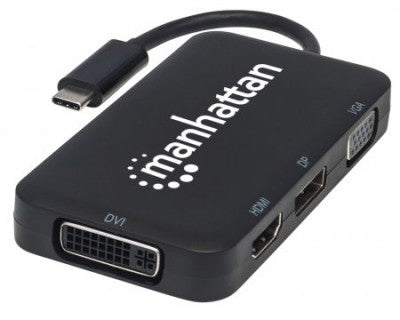 Convertidor USB-C MANHATTAN 4 en 1 para Audio/Video
