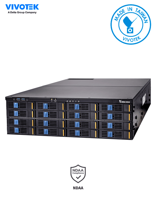 VIVOTEK NR9682-v2 - NVR de 64 canales con 16 bahías  3U rackable  cuenta con fuente redundante y es compatible con ONVIF  H.265 y VAST embebido