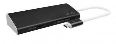 HUB Multipuertos USB tipo C ACTECK  2 USB 3.0  HDMI  RJ45  Micro SD  SD