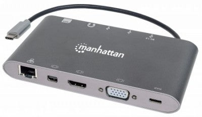 Estación Docking USB-C SuperVelocidad 7 en 1 MANHATTAN SuperVelocidad 7 en 1